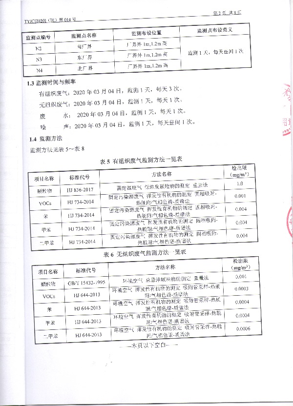 检测报告第2页